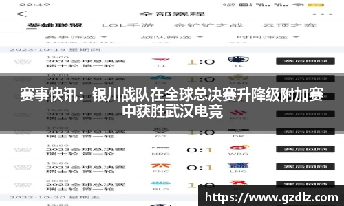赛事快讯：银川战队在全球总决赛升降级附加赛中获胜武汉电竞