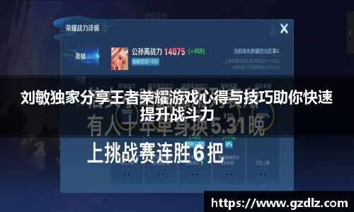 刘敏独家分享王者荣耀游戏心得与技巧助你快速提升战斗力